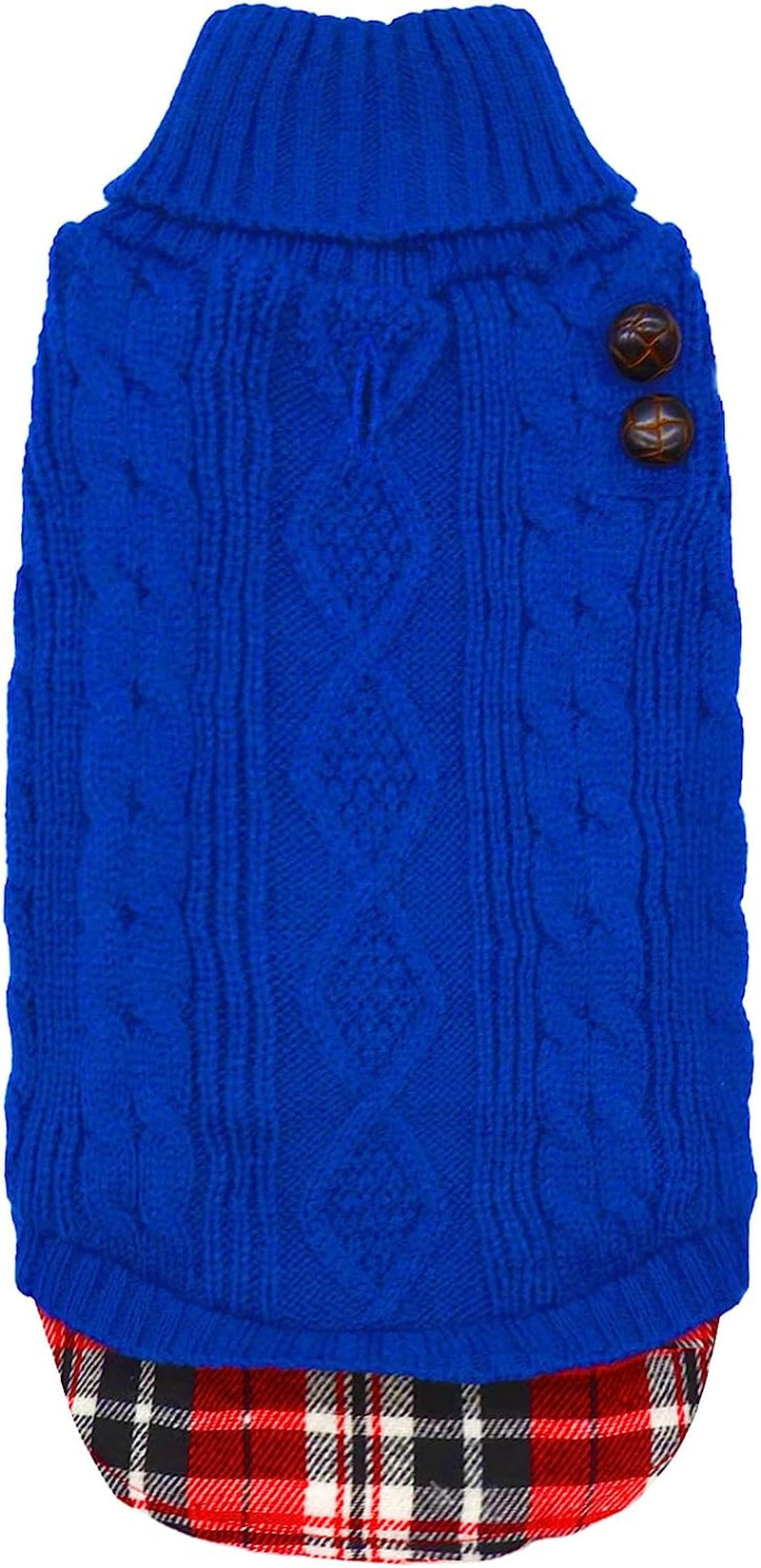 KYEESE Medium Dog Sweaters with Leash Hole Doggie Pullover Sweater Knitwear Knit Warm Pet Coat for Fall Winter Animals & Pet Supplies > Pet Supplies > Dog Supplies > Dog Apparel kyeese Royal Blue Large (Pack of 1) 