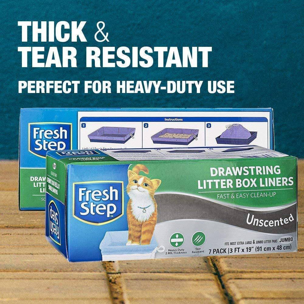 Fresh Step Drawstring Large Litter Box Liners, Heavy Duty Liners for Cat Litter Box, Scented &Amp; Unscented Available, Quick &Amp; Easy Cleanup 28 Count Jumbo - Unscented Animals & Pet Supplies > Pet Supplies > Cat Supplies > Cat Litter Box Liners Fresh Step   