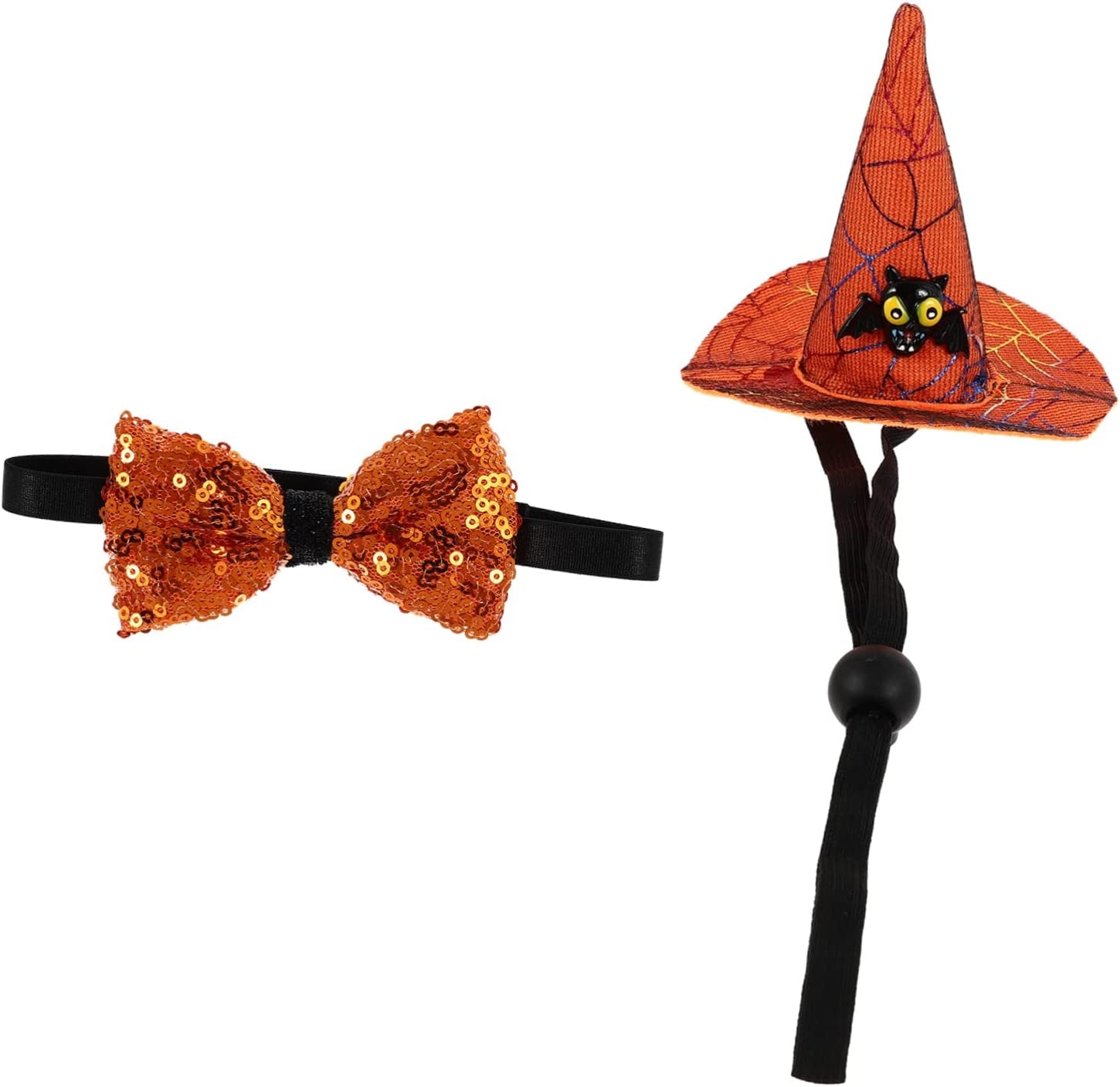 Balacoo 1 Set Headwear Wizard Head Party for Dogs Bat Collar Adjustable Gift Pets Ornaments Kitten Cosplay Puppy Birthday Tie- Pumpkin Cape Web Small Pet Puppies with Sequins Present Tie Animals & Pet Supplies > Pet Supplies > Dog Supplies > Dog Apparel Balacoo Orange 11X11X11cm 