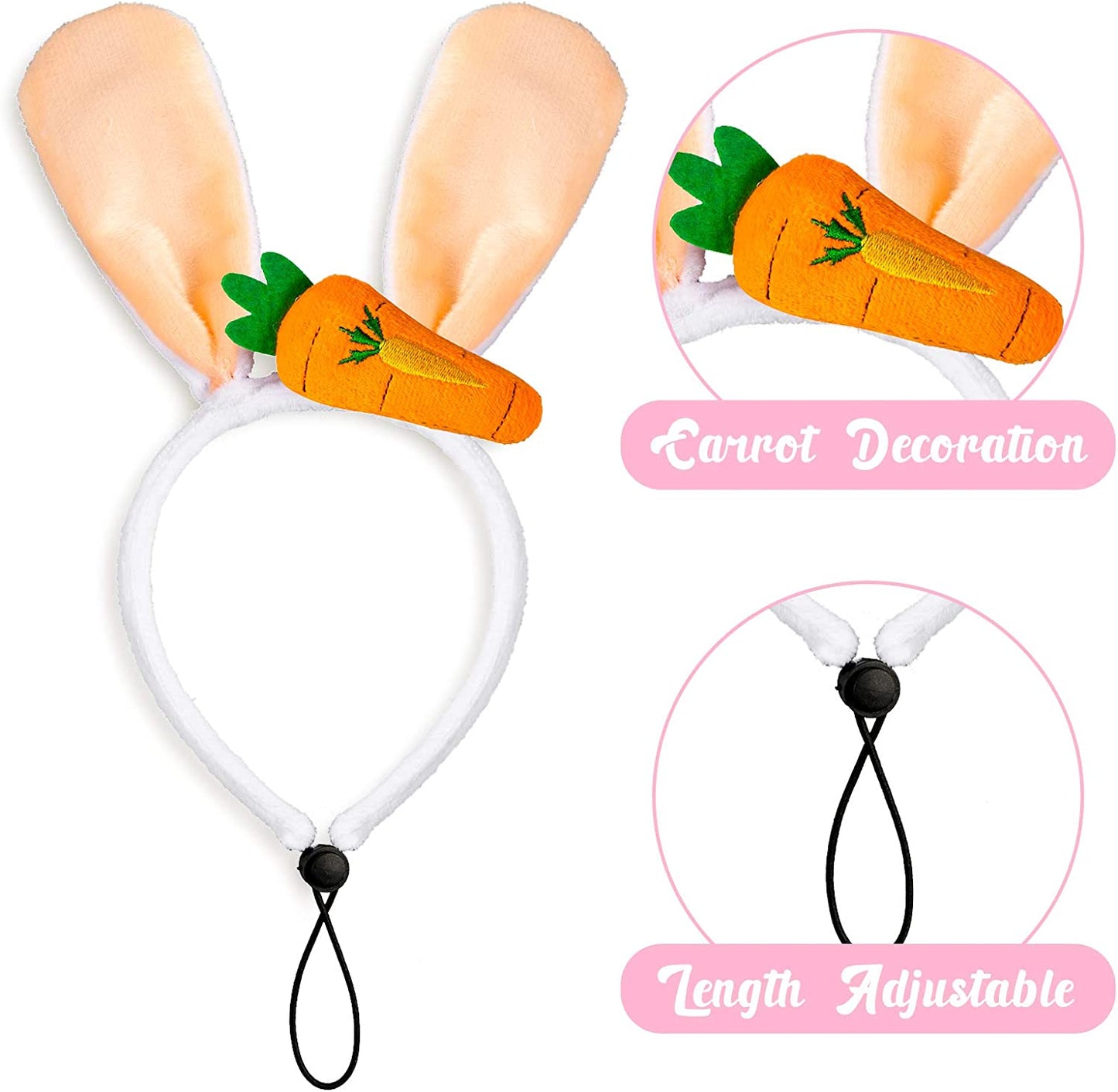 Whaline Easter Dog Headbands Easter Bunny Rabbit Ear Headwear Cute Carrot Hair Band Adjustable Pet Easter Party Costume Accessories for Dog Cat Puppy, 3Pcs Animals & Pet Supplies > Pet Supplies > Dog Supplies > Dog Apparel Whaline   