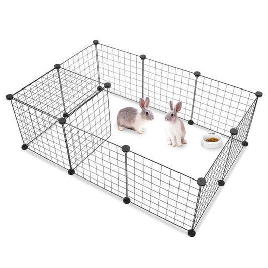 Goorabbit Pet Playpen for Puppy - Plastic Pet Fence Diy Yard Fence,Portable Puppy Kennel Crate Fence,Small Animal Cage,Transparent 12 Panels (14 X 14)" Animals & Pet Supplies > Pet Supplies > Dog Supplies > Dog Kennels & Runs Goorabbit   