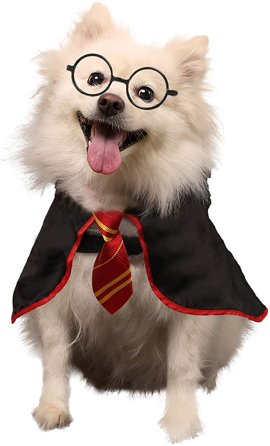 Coomour Dog Halloween Costume Pet Wizard Shirt Funny Cat Clothes for Dogs Cats Clothing with Glasses (Medium) Animals & Pet Supplies > Pet Supplies > Dog Supplies > Dog Apparel Coomour Red01 X-Large(Neck:23") 
