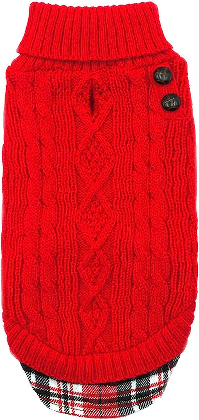 KYEESE Medium Dog Sweaters with Leash Hole Doggie Pullover Sweater Knitwear Knit Warm Pet Coat for Fall Winter Animals & Pet Supplies > Pet Supplies > Dog Supplies > Dog Apparel kyeese Red Medium (Pack of 1) 