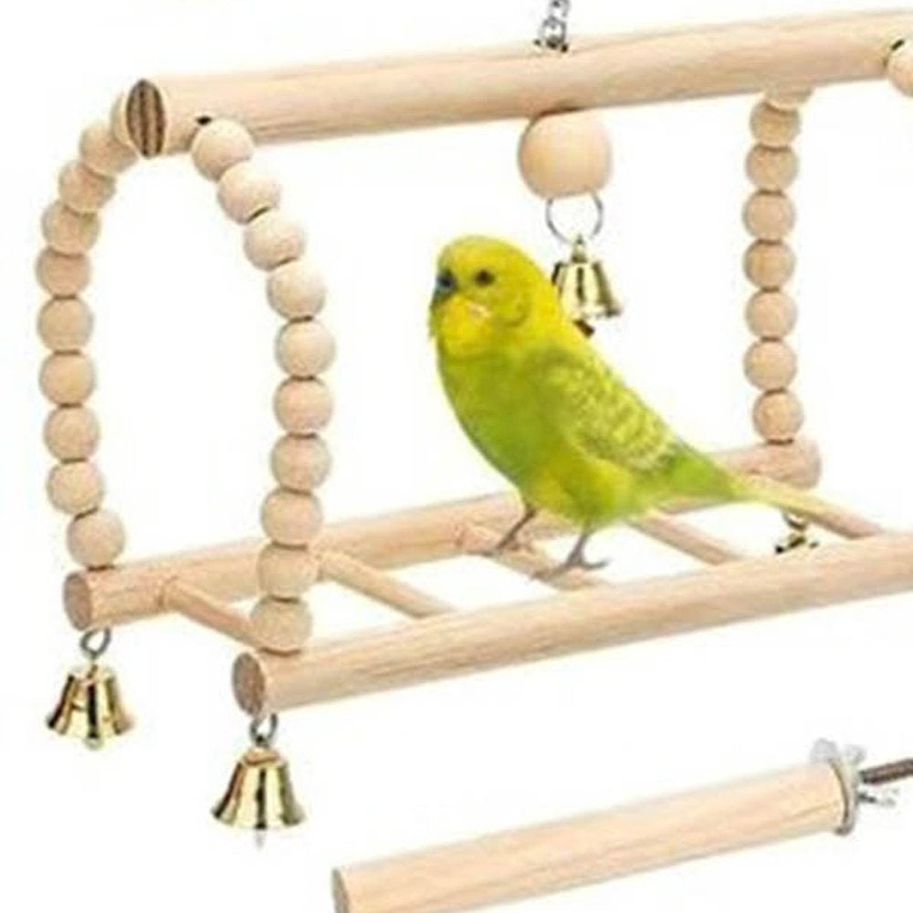 Meidiya 8Pcs Natural Wood Bird Swing Toys,Durable Climbing Rope Ladder Chewing Toys with Bells Bird Perch Toys for Small Birds,Budgerigar,Parakeet,Conure,Cockatiel,Mynah,Lovebird,Finch Animals & Pet Supplies > Pet Supplies > Bird Supplies > Bird Ladders & Perches Meidiya   