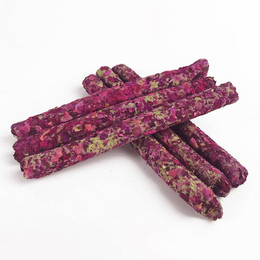Rose Petals Sticks for Guinea Pig Chinchillas Pet Snacks Chew Treats for Rabbit Hamsters Squirrel and Other Small Animals 6 Sticks