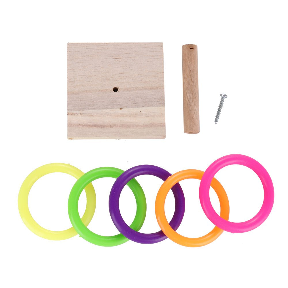 Bird Wooden Platform Plastic Ring Tabletop Toys Intelligence Development Chew Puzzle Toy Pet Bird Supplies for Parrots Parakeets Budgie Australian Parrot Small Birds Animals & Pet Supplies > Pet Supplies > Bird Supplies > Bird Toys Firlar   