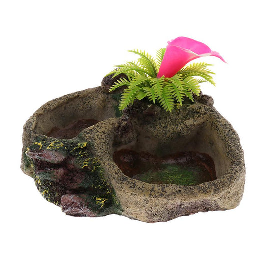 Reptile Feeding Dish, Resin Turtle Food Bowl Also Fit for Bath Aquarium Habitat for S Amphibians - 2 Types Optional 008 Animals & Pet Supplies > Pet Supplies > Reptile & Amphibian Supplies > Reptile & Amphibian Food FITYLE   