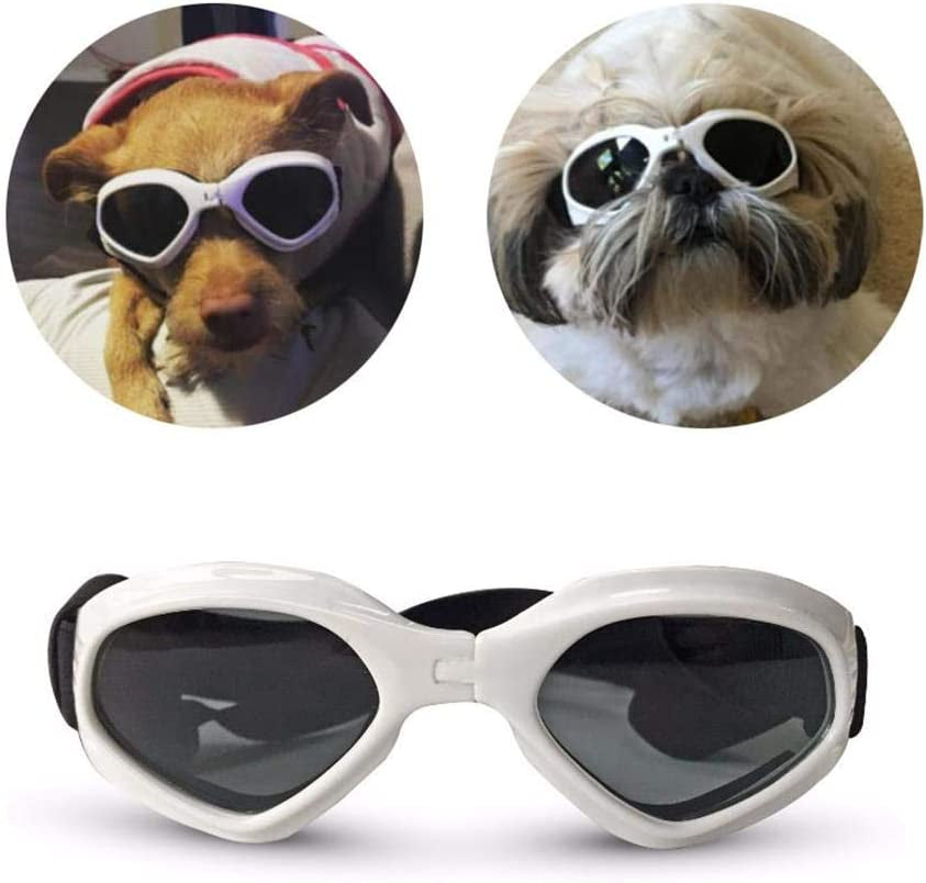 Petbobo Pet Waterproof Windproof Anti-Fog Eye Protection Goggles, Stylish Pet Dog UV Goggles Sunglasses Waterproof Protection Sun Glasses for Dog Blue Animals & Pet Supplies > Pet Supplies > Dog Supplies > Dog Apparel PetBoBo White  