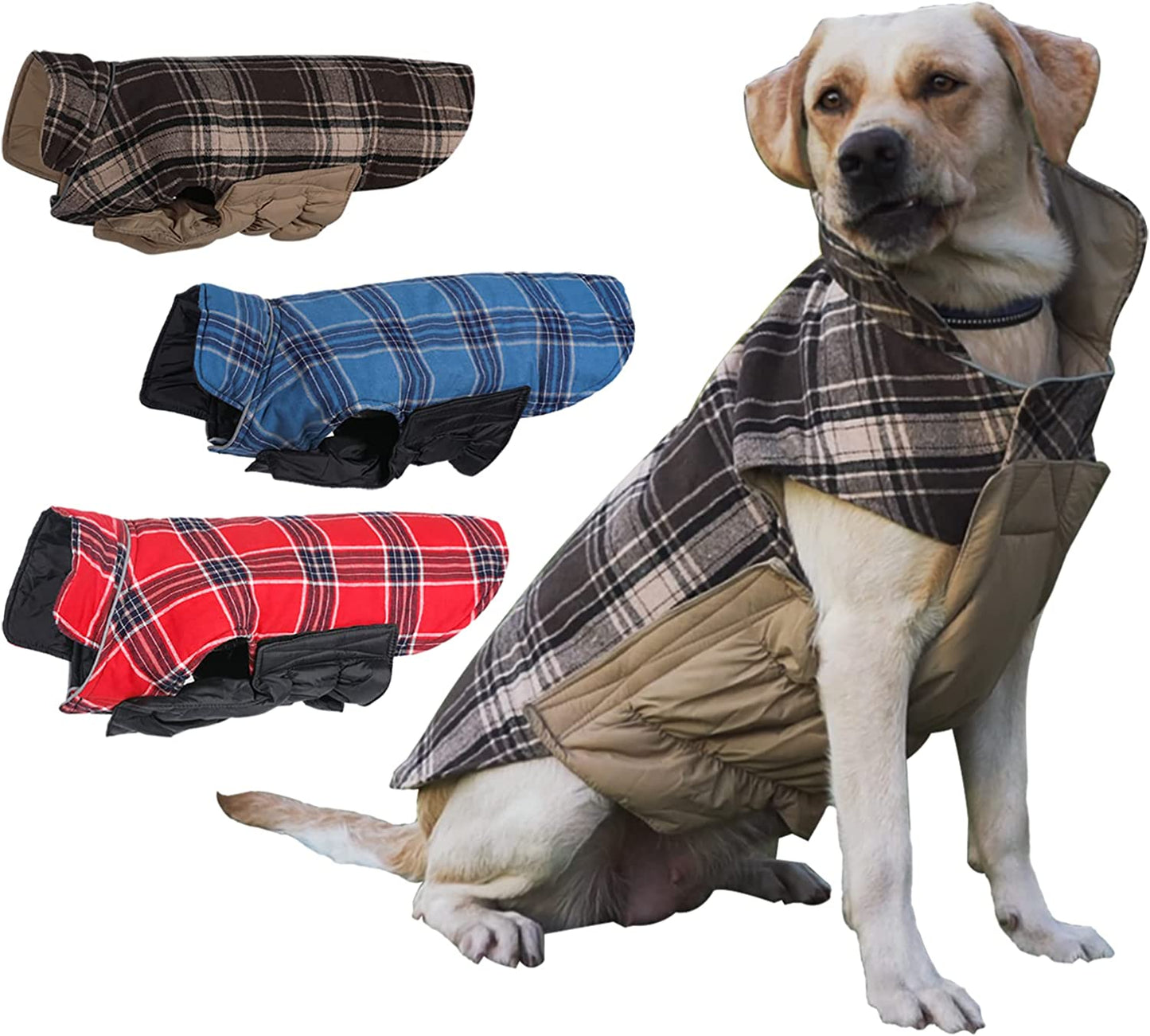 Caslfuca Dog Winter Coat, Winter Dog Extra Warm Coats Dog Fleece Jackets Dog Clothes, Windproof Waterproof Dog Cold Weather Coats for Small Medium Large Dogs and Puppy Apparel Animals & Pet Supplies > Pet Supplies > Dog Supplies > Dog Apparel Caslfuca Coffee X-Large 