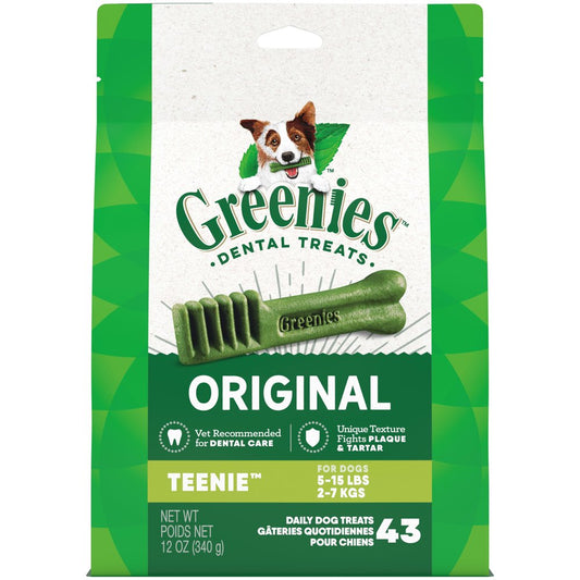 GREENIES Original TEENIE Natural Dental Dog Treats, 12 Oz. Pack (43 Treats)
