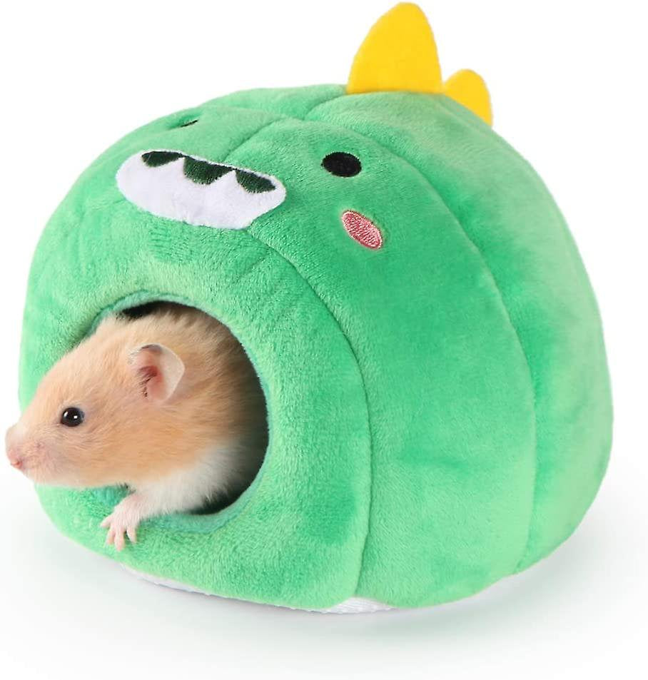 HKJF Hamster Bed Houses and Hideouts Warm Cotton Nest Cave for Small Pet Animals Cage Habitat Decor (Green Monster) Animals & Pet Supplies > Pet Supplies > Small Animal Supplies > Small Animal Habitats & Cages HKJF   