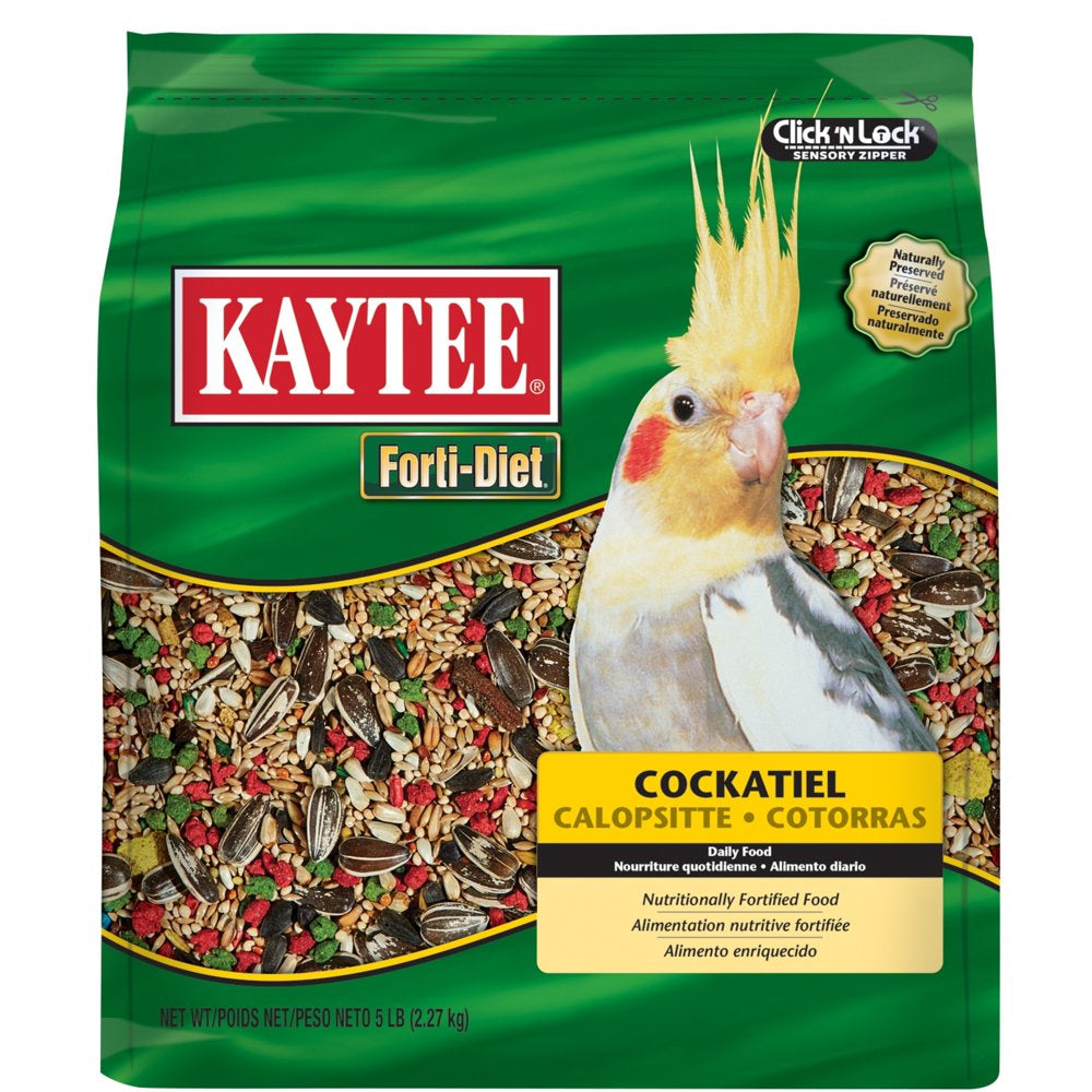 Kaytee Forti-Diet Cockatiel Pet Bird Food, 5 Lb Animals & Pet Supplies > Pet Supplies > Bird Supplies > Bird Food Central Garden and Pet   