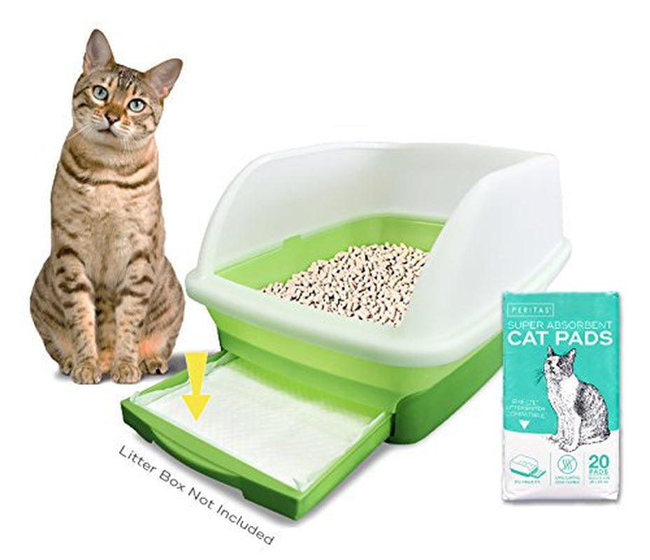 Peritas Cat Pads | Generic Refill for Breeze Tidy Cat Litter System | Cat Liner Pads for Litter Box | Quick-Dry, Super Absorbent, Leak Proof | 16.9"X11.4" (20 Count) (Original) Animals & Pet Supplies > Pet Supplies > Cat Supplies > Cat Litter Box Liners Peritas   