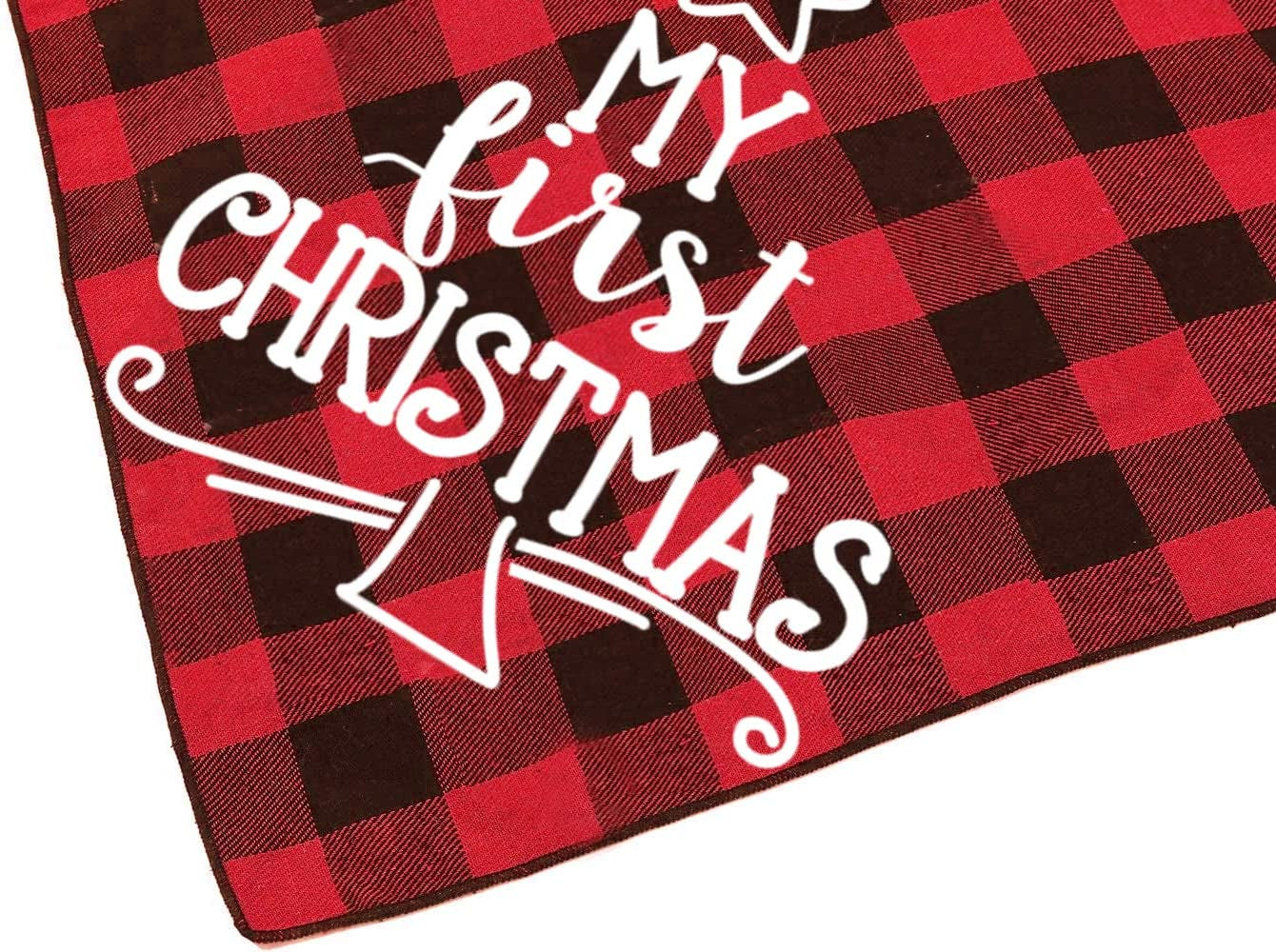 Dog First Christmas Bandana,Red Plaid Xmas Puppy Scarf Animals & Pet Supplies > Pet Supplies > Dog Supplies > Dog Apparel JPB   