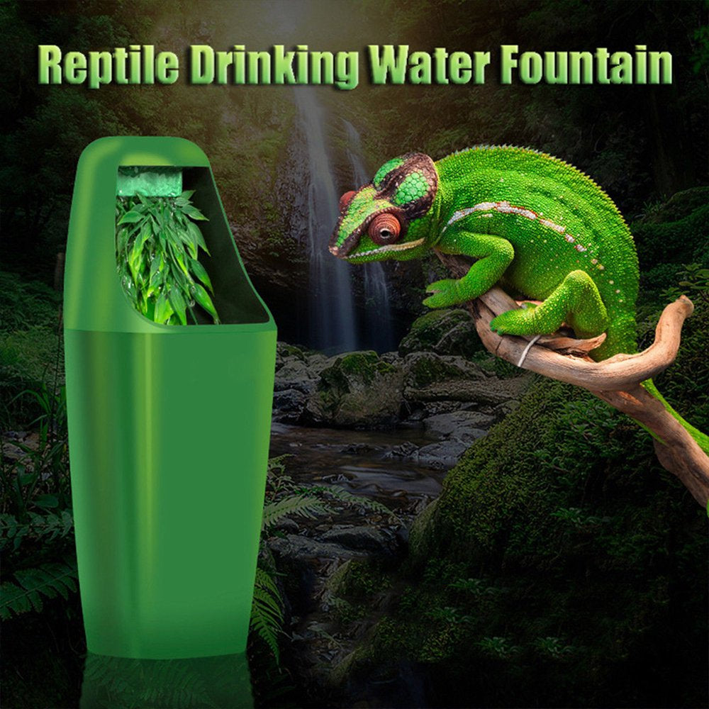 Sofullue Reptile Lizard Drinking Water Fountain Automatic Water Bowl Feeder Food Distributor for Amphibian Habitat Pets