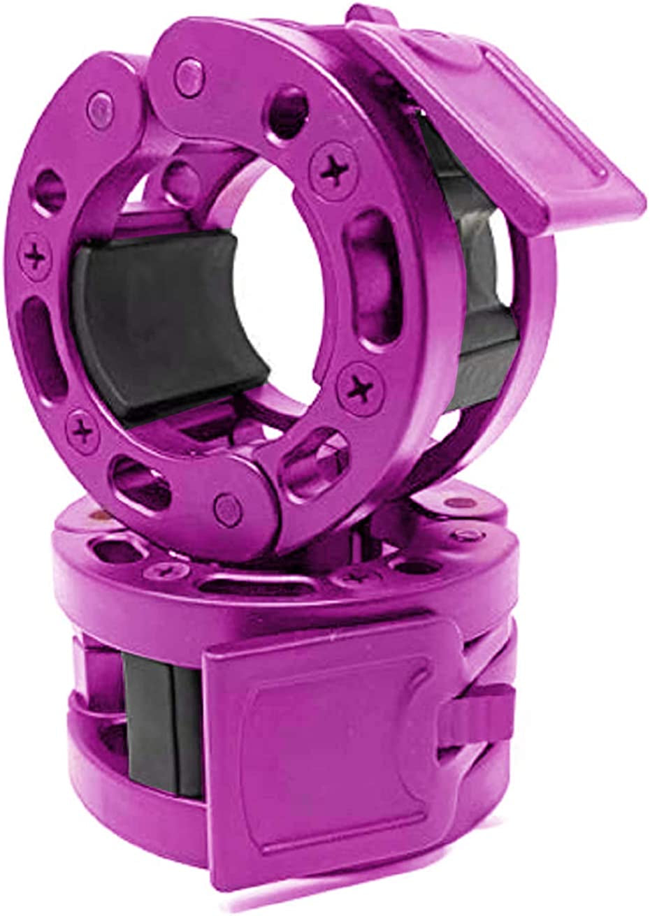 Clout Fitness Olympic Barbell Clamps Collars Quick Release Pair of Locking Weight Clips Fit 2 Inch Barbell for Weightlifting Animals & Pet Supplies > Pet Supplies > Dog Supplies > Dog Apparel Clout Fitness Purple Olympic 2" 