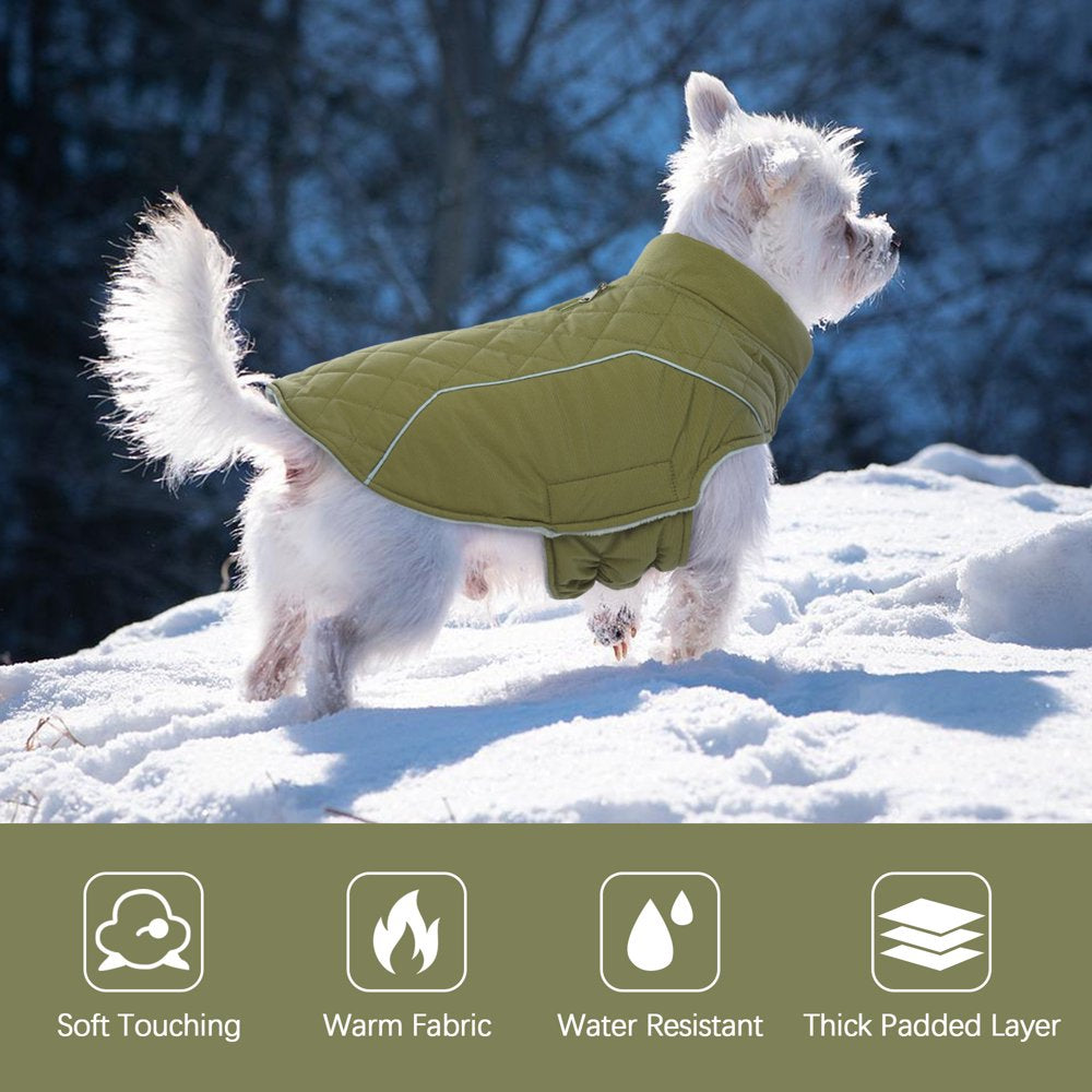 ROZKITCH Dog Winter Coat Cozy Waterproof Windproof Reversible Dog Vest Winter Coat Warm Dog Apparel Furry Collar for Cold Weather Dog Jacket Small Medium Large Dogs Animals & Pet Supplies > Pet Supplies > Dog Supplies > Dog Apparel ROZKITCH   