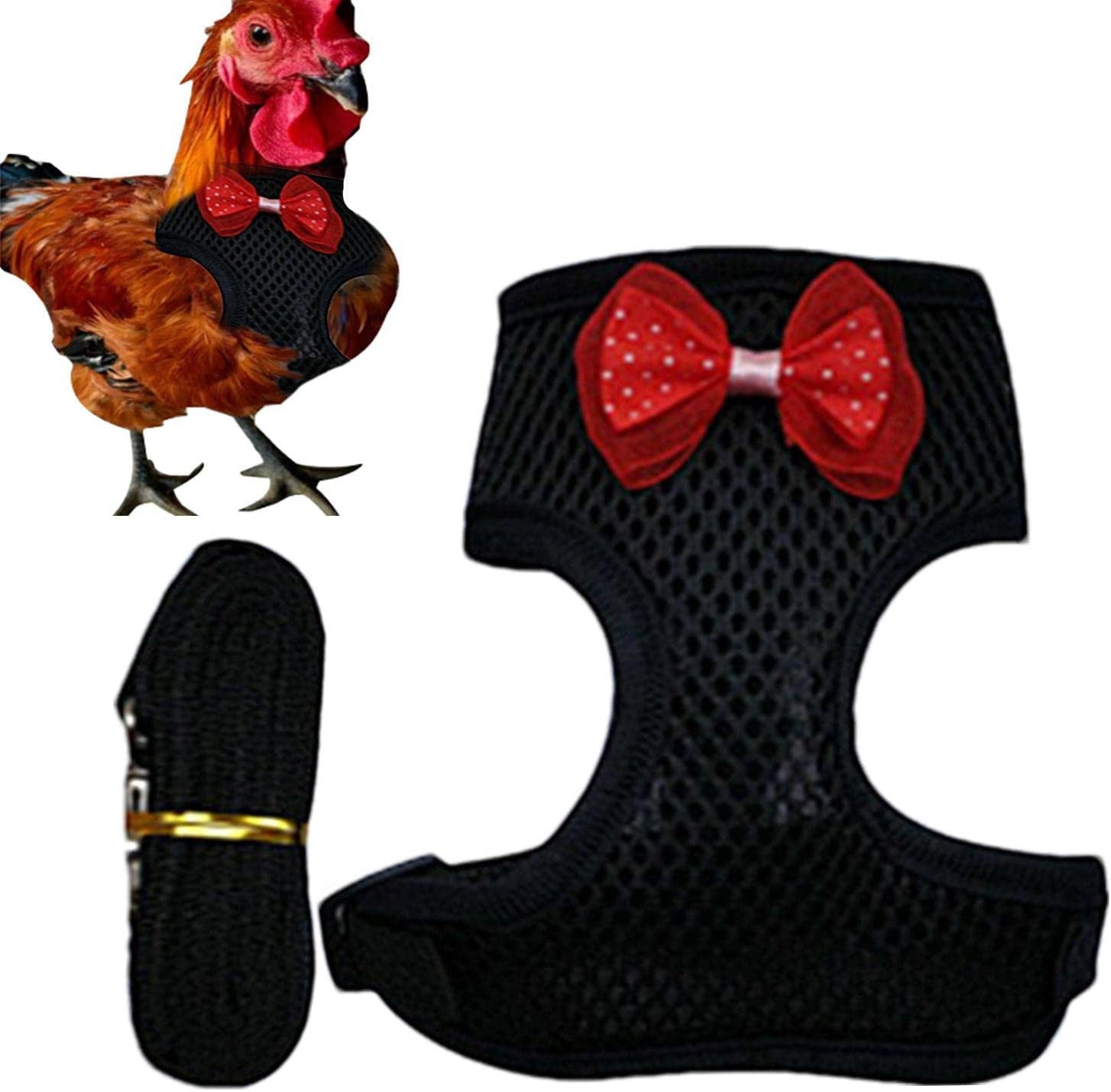 Chicken Harness | Comfortable Hens Vest with Mesh - Breathable Halloween Christmas Duck Harness for Chicken Duck Puppy Training Walking Emole Animals & Pet Supplies > Pet Supplies > Dog Supplies > Dog Apparel EmoLE   