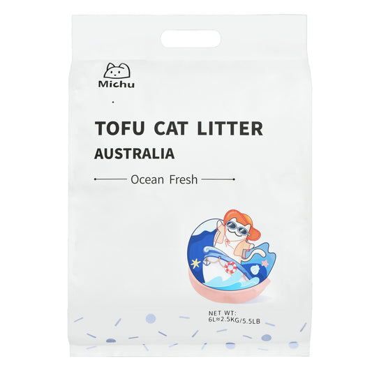 Furrytail Michu Natural Clumping Tofu Cat Litter 2.5Kg/6L Animals & Pet Supplies > Pet Supplies > Cat Supplies > Cat Litter Furrytail   
