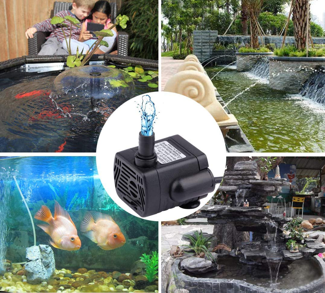 Demoetu 4W Submersible Water Pump, 300L/H Animals & Pet Supplies > Pet Supplies > Fish Supplies > Aquarium & Pond Tubing Demoetu   