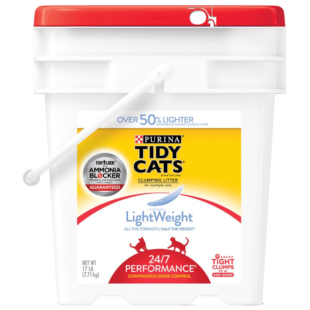 Purina Tidy Cats Light Weight, Low Dust, Clumping Cat Litter 24/7 Performance Multi Cat Litter, 17 Lb. Pail Animals & Pet Supplies > Pet Supplies > Cat Supplies > Cat Litter Nestlé Purina PetCare Company 17 lbs  