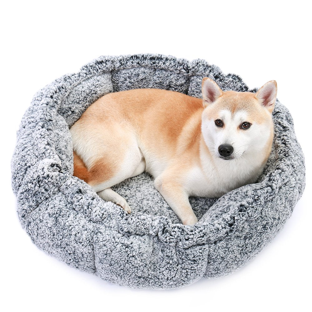 Petals-Shaped Pet Bed Soft 38.2"X 38.2" for Cats and Dogs,Large Animals & Pet Supplies > Pet Supplies > Cat Supplies > Cat Beds PAWZ Road M 23.6"X23.6" Gray 