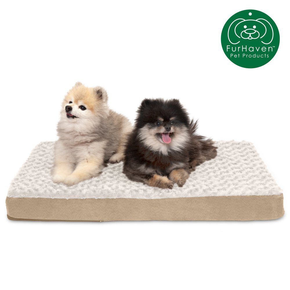 Furhaven Pet Products | Deluxe Memory Foam Ultra Plush Mattress Pet Bed for Dogs & Cats, Chocolate, Jumbo Animals & Pet Supplies > Pet Supplies > Cat Supplies > Cat Beds FurHaven Pet Cooling Gel Foam M Cream