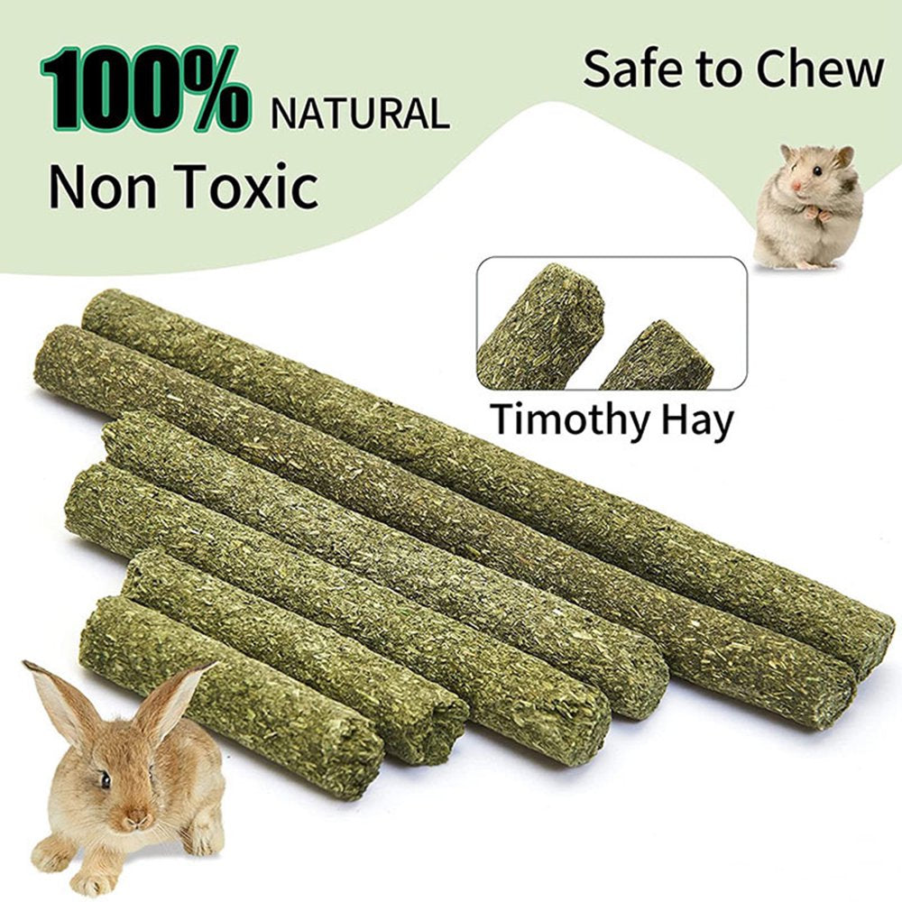 HGYCPP 7 Packs Hamster Chew Toy Twigs Hay Treat Sticks Timothy Ball for Rabbit Squirrel Animals & Pet Supplies > Pet Supplies > Small Animal Supplies > Small Animal Treats HGYCPP   