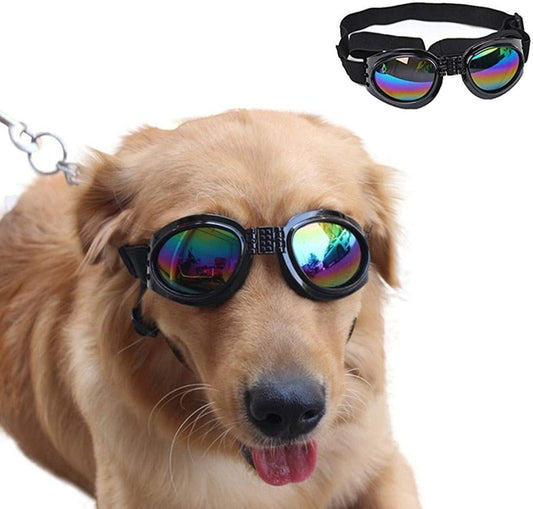 Top-Elecmart Pet Glasses Dog Sunglasses Dog Glasses Golden Retriever Samoyed Sunglasses Goggles Big Dog Eye Wear Protection (Black) Animals & Pet Supplies > Pet Supplies > Dog Supplies > Dog Apparel Aomeiter   