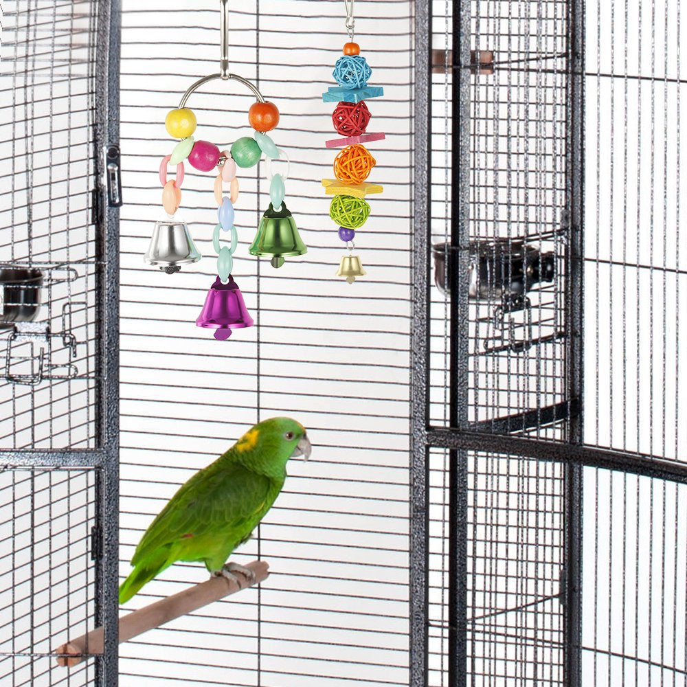 Miuline 10Pcs Parrot Toys Metal Rope Small Ladder Stand Budgie Cockatiel Cage Bird Set Animals & Pet Supplies > Pet Supplies > Bird Supplies > Bird Toys Miuline   