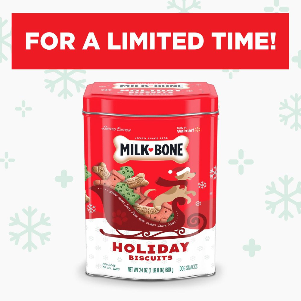 Milk-Bone Holiday Dog Biscuits, 24 Oz. Tin Animals & Pet Supplies > Pet Supplies > Dog Supplies > Dog Treats The J.M. Smucker Company   