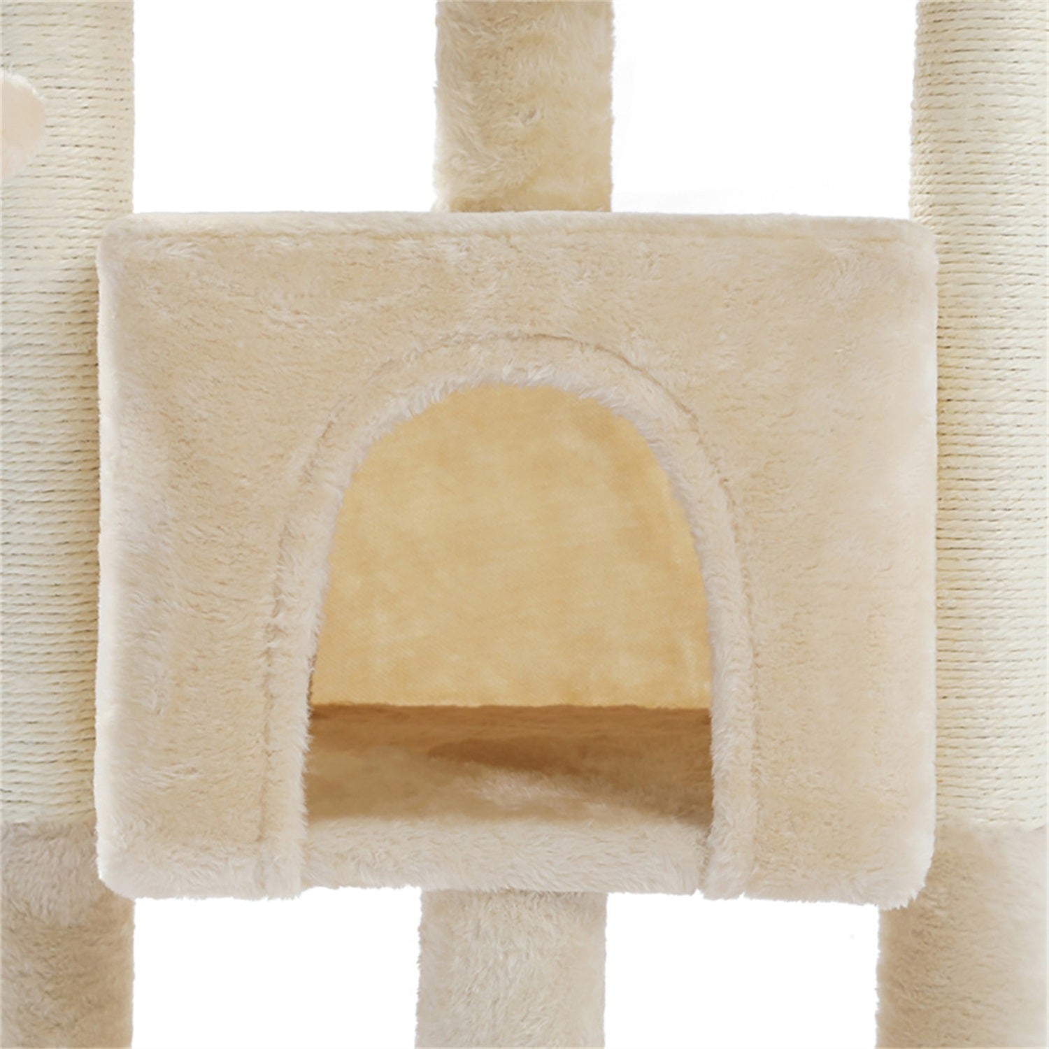 Pefilos Cat Tree Cat Houses for Outdoor Cats Cat Condo for Large Cats with Sisal Scratching Posts, Cat Nest for Indoor Cats Plush Perch, Cat Tower Furniture Cat Bed, Beige Animals & Pet Supplies > Pet Supplies > Cat Supplies > Cat Furniture Pefilos   