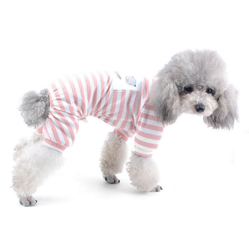 SELMAI Pet Shirts Puppy Stripe Pajamas for Small Medium Dogs Soft Cotton Outfit Cat Apparel Doggy Pyjamas PJS Clothes for Yorkie Chihuahua Jumpsuit Sleepwear Boys All Seasons