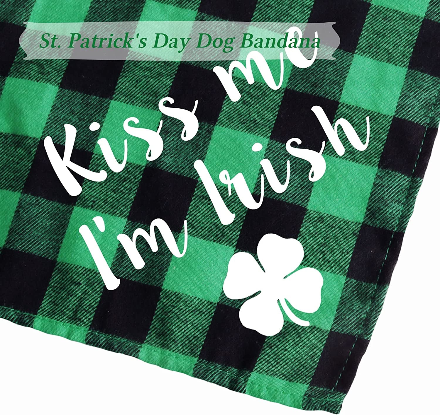 STMK 2 Pack St. Patrick'S Day Dog Bandanas, Holiday Plaid Dog Puppy Bandana for Dog Puppy St. Patrick'S Day Holiday Party Decorations Animals & Pet Supplies > Pet Supplies > Dog Supplies > Dog Apparel STMK   