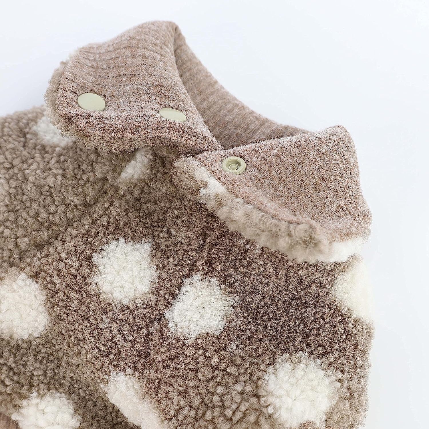 Fitwarm Sherpa Polka Dot Dog Coat Turtleneck Fuzzy Doggie Sweater Puppy Winter Clothes Doggy Knitted Outfits Pet Cold Weather Clothes Cat Apparel Khaki Large Animals & Pet Supplies > Pet Supplies > Dog Supplies > Dog Apparel Fitwarm   