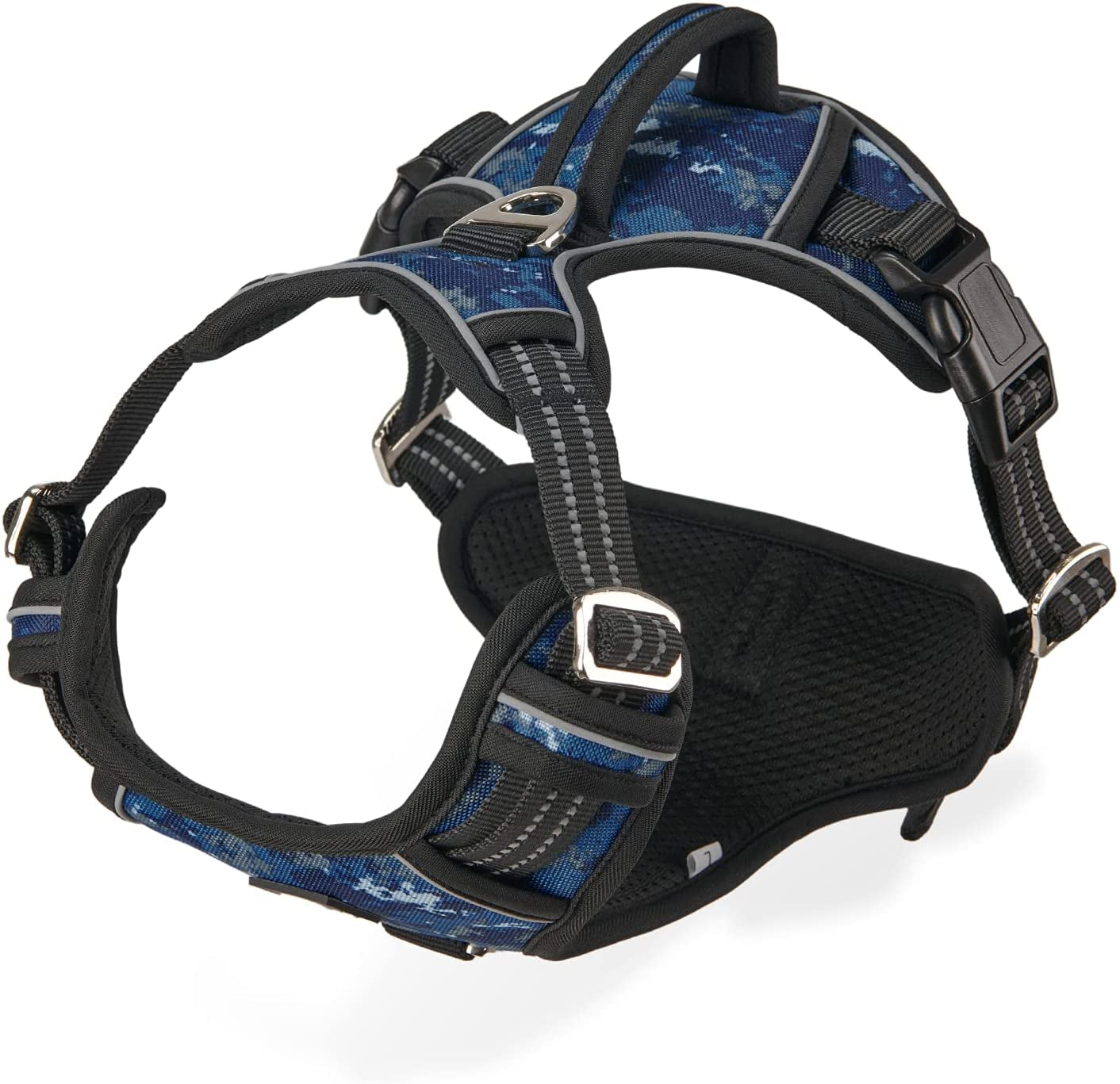 Dog Harness for Large Dogs No Pull with Handle 2 Metal Leash Clips, Adjustable Reflective Puppy Harness, Breathable Camo Oxford Padded Vest Easy Control Front Clip for Medium Large Dogs Animals & Pet Supplies > Pet Supplies > Dog Supplies > Dog Apparel Dociote Camouflage Navy X-Large (Pack of 1) 