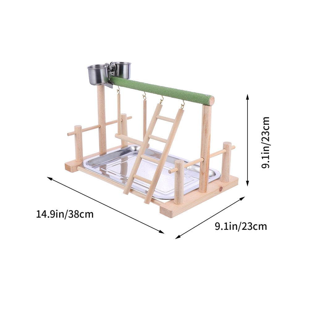 NUOLUX Parrot Playstand Bird Playpen Stands Wood Cage Swing Standing Toys Ladder Rack Parrots Playground Gym Perch Birdcage Animals & Pet Supplies > Pet Supplies > Bird Supplies > Bird Gyms & Playstands NUOLUX   