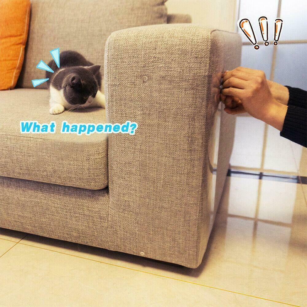 LNKOO 4PCS Furniture Defender Cat Scratching Guard, Furniture Protectors from Pets, anti Cat Scratch Deterrent with Pins for Protecting Your Upholstered Furniture, Clear Premium Claw Proof Pads