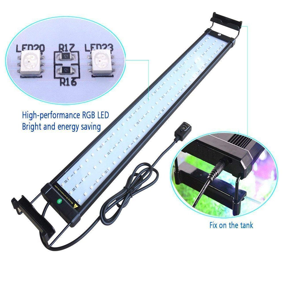 LED Aquarium Light, Fish Tank Light with Extendable Brackets, Light for Aquarium Fish Tank for Fresh and Salt Water Animals & Pet Supplies > Pet Supplies > Fish Supplies > Aquarium Lighting ImpecGear   