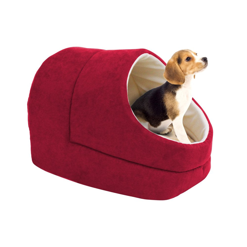 GOOPAWS Cat Cave for Cat and Warming Burrow Cat Bed, Pet Hideway Sleeping Cuddle Cave Animals & Pet Supplies > Pet Supplies > Cat Supplies > Cat Beds JESPET Red  