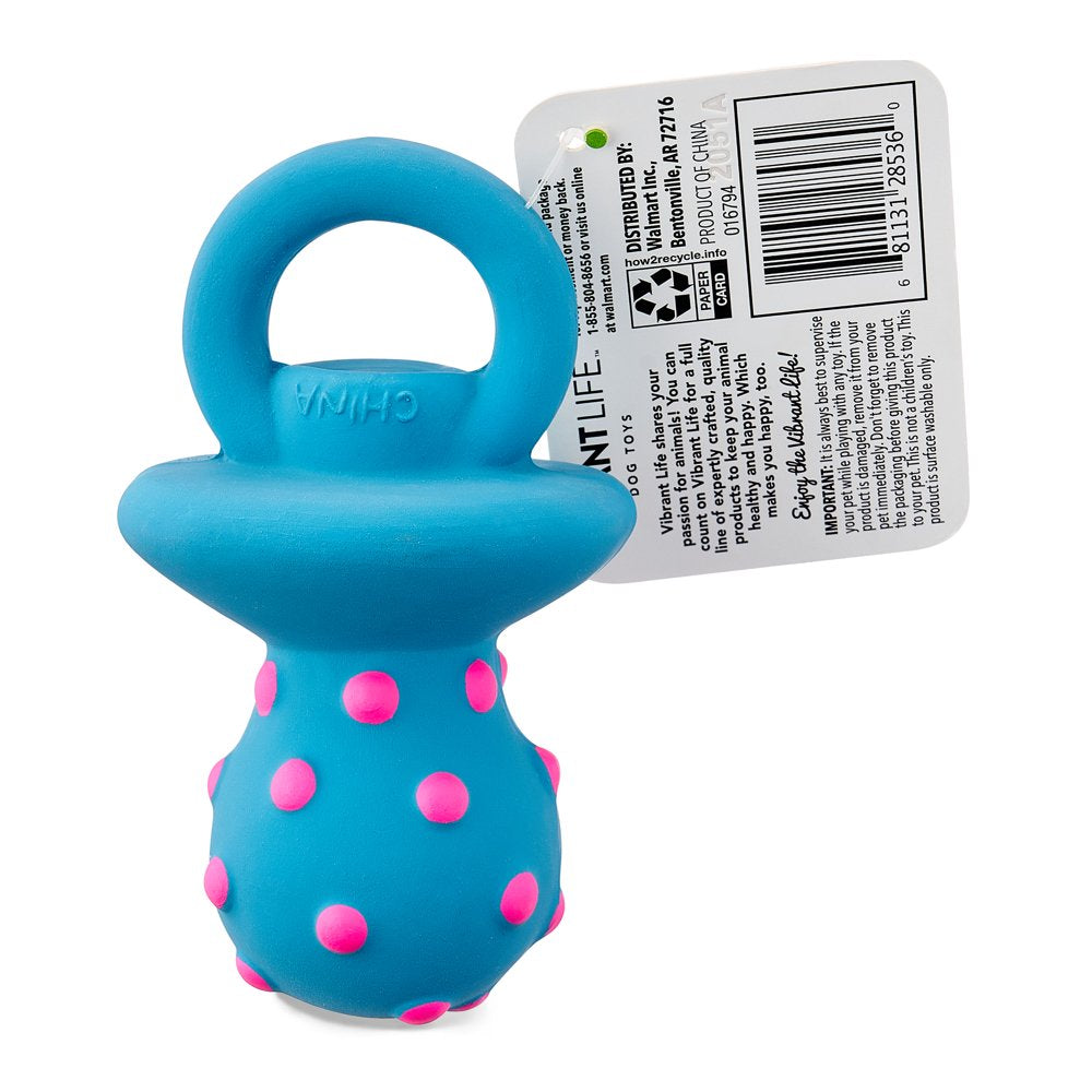 Vibrant Life Playful Buddy Pacifier Dog Toy, Latex with Plush Filling, Chew Level 1 Animals & Pet Supplies > Pet Supplies > Dog Supplies > Dog Toys Wal-Mart Stores, Inc.   