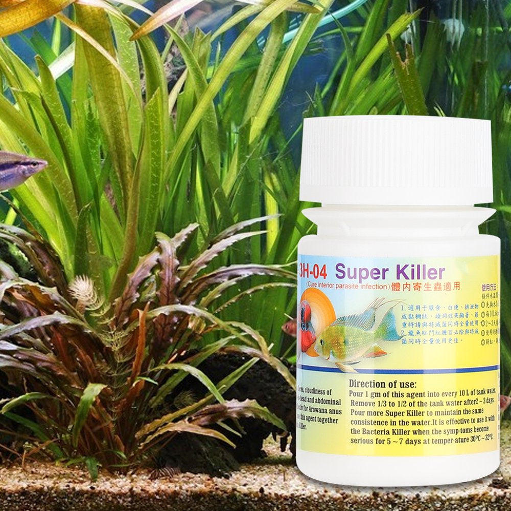 Aquarium Fish Tank Nursing Parasite Removal Medicine Powder Supply Good Cleaning Effectfor H4 Cleaning 50G