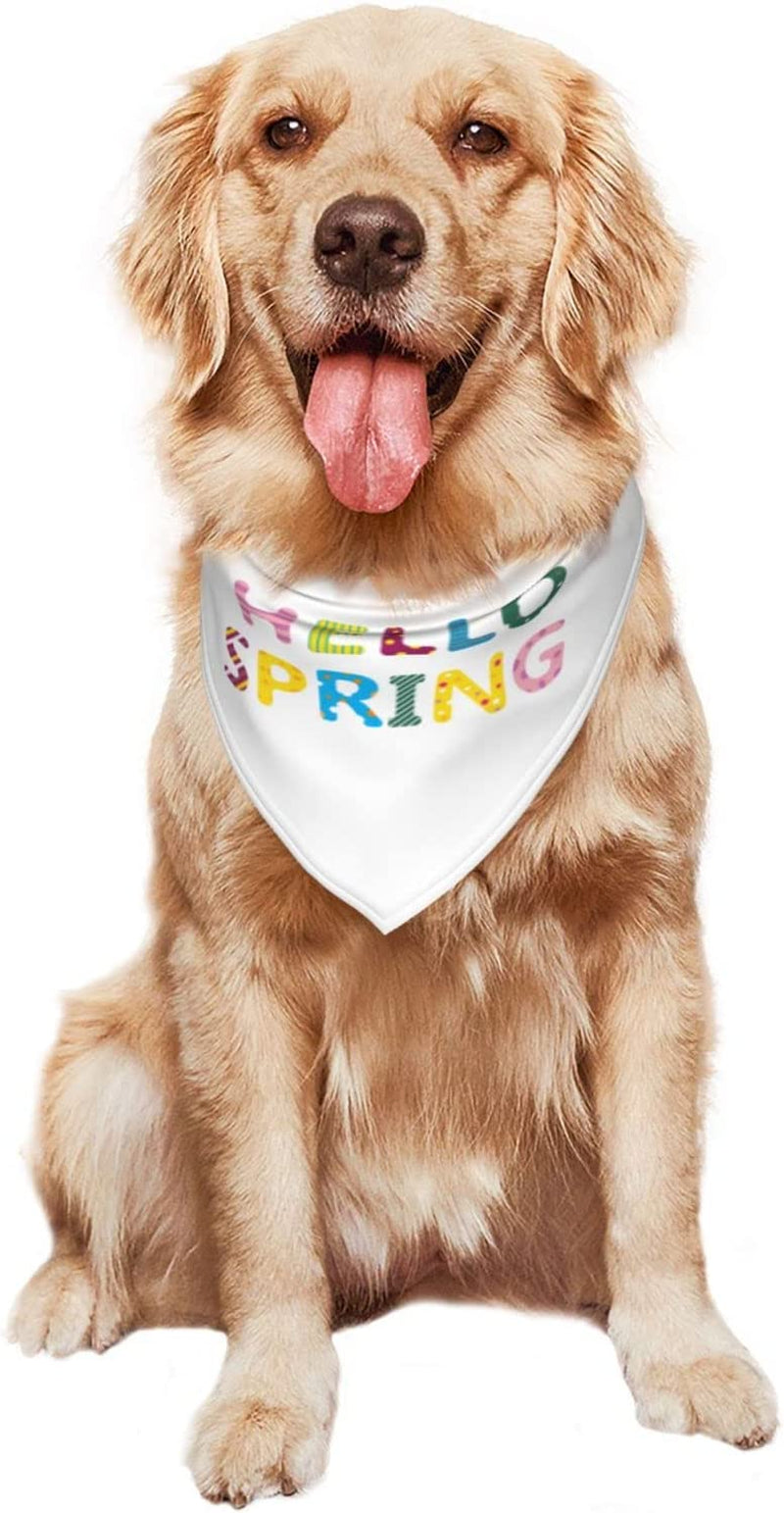 Cartoon Illustration Wind Hello Spring Pet Dog and Cat Decorative Triangle Scarf,Dog Bandana,Breathable and Stain Resistant. Animals & Pet Supplies > Pet Supplies > Dog Supplies > Dog Apparel ZALTAS   