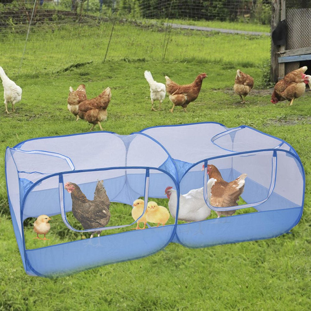 Small Animal Playpen Chicken Run Coop Foldable Pet Cage Tent for Duck Puppy Blue Animals & Pet Supplies > Pet Supplies > Dog Supplies > Dog Kennels & Runs SunniMix   