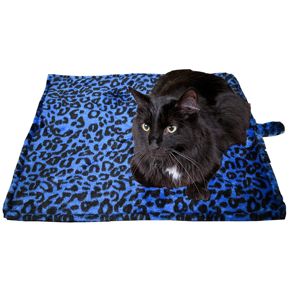 Downtown Pet Supply Thermal Cat Bed - Insulated Cat Mat with Aluminum Film & Sherpa Backing - Washer Safe Faux Fur Cover - Self-Warming Nap Animals & Pet Supplies > Pet Supplies > Cat Supplies > Cat Beds Downtown Pet Supply Regular Blue 