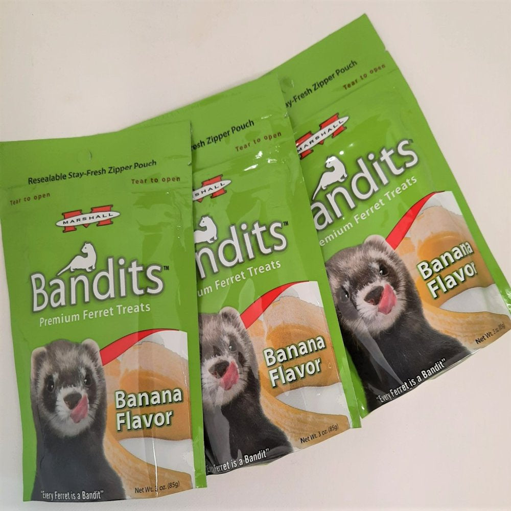 Marshall Bandits Premium Ferret Treats Banana 3 Oz. Pouch 3 Pk