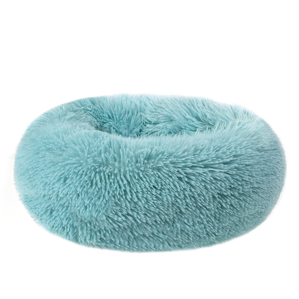 Round Plush Pet Bed for Dogs & Cats,Fluffy Soft Warm Calming Bed Sleeping Kennel Nest Animals & Pet Supplies > Pet Supplies > Cat Supplies > Cat Beds source max 27" Dark Green 