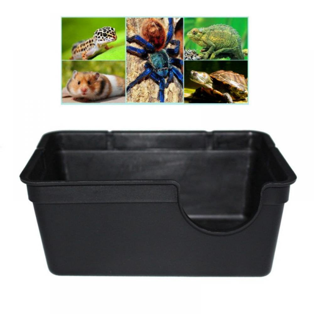 Maynos Reptile Hide Box Caves Water Supply Hideout with Sink Basin for Lizards Turtles Amphibians Small Snake
