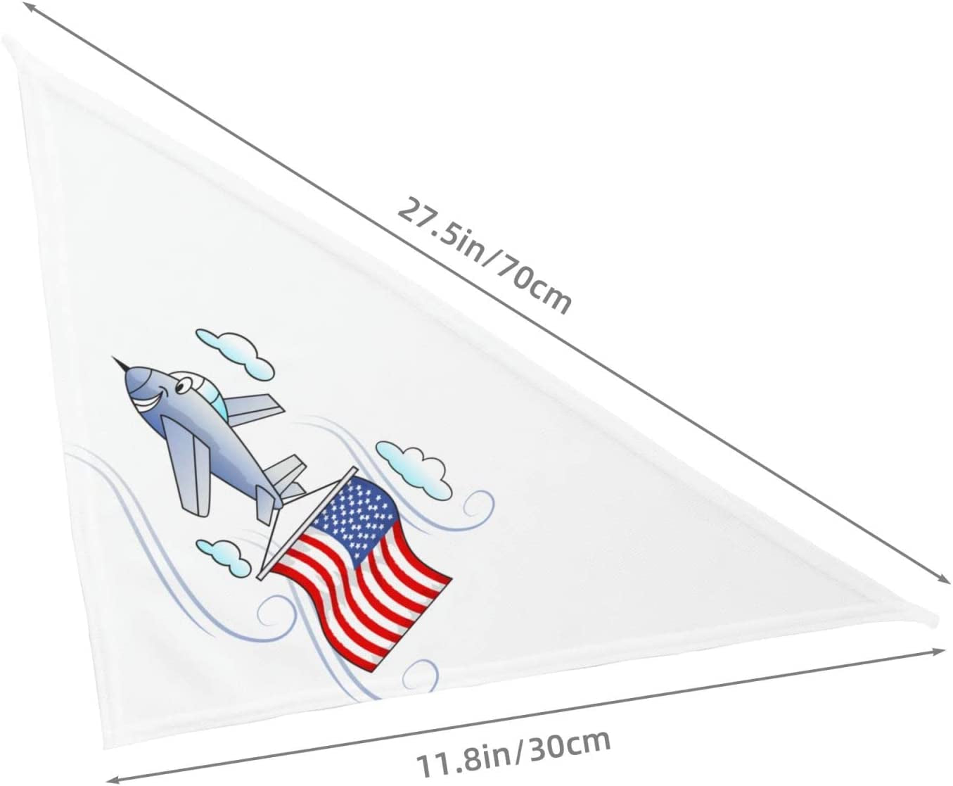 Cartoon Airplane Carrying a Flag Pet Dog and Cat Decorative Triangle Scarf,Dog Bandana,Breathable and Stain Resistant. Animals & Pet Supplies > Pet Supplies > Dog Supplies > Dog Apparel ZALTAS   