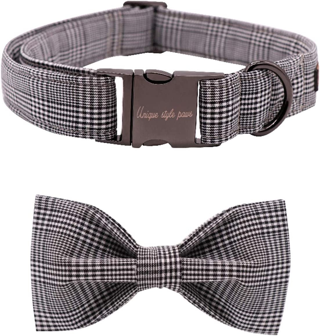 Unique Style Paws Dog Collar Bow Tie Collar Adjustable Collars for Dogs and Cats Small Medium Large Animals & Pet Supplies > Pet Supplies > Dog Supplies > Dog Apparel Unique style paws grey X-Large (Pack of 1) 